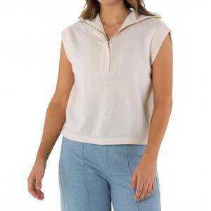 NEW EMILY MCCARTHY poppy pullover vest in eggnog